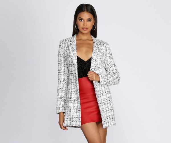 Boucle Belted Blazer Trench - Image 5