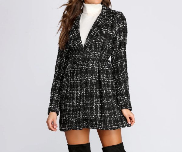 Boucle Belted Blazer Trench - Image 3