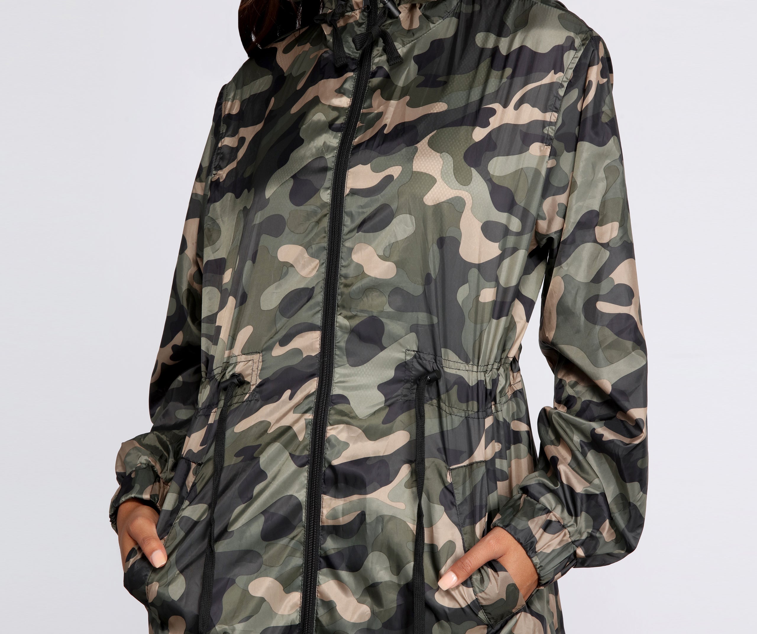 Long Line Camo Anorak Windbreaker - Image 3