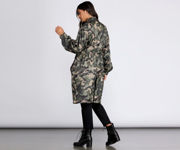 Long Line Camo Anorak Windbreaker - Image 4