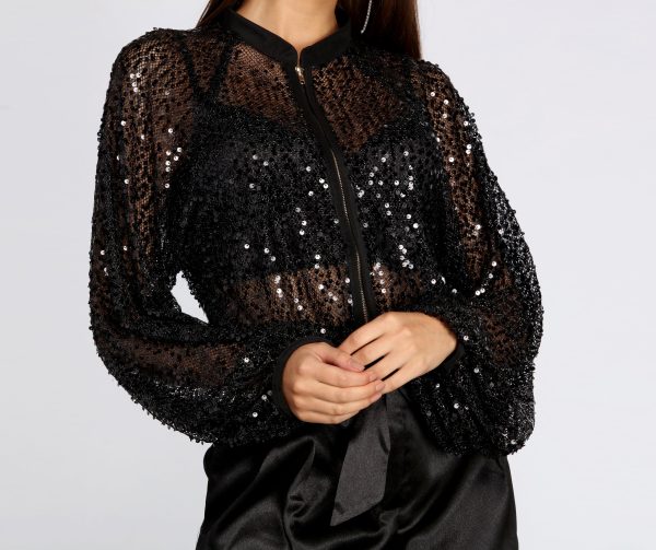 Party Poppin' Sequin Bomber Jacket - Image 4