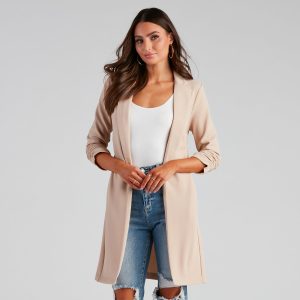 Boss Babe Crepe Longline Blazer