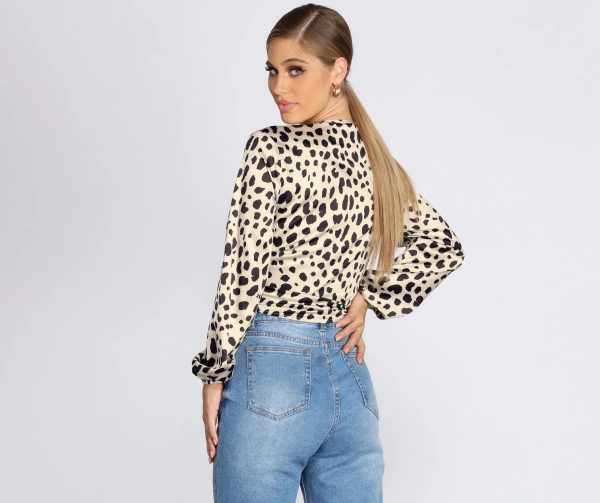 A Leopard Obsession Tie-Front Top - Image 2