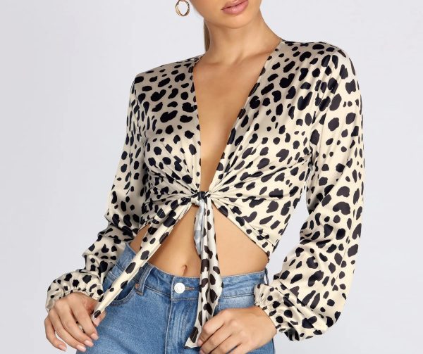 A Leopard Obsession Tie-Front Top - Image 3