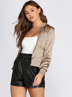 Day N' Night Satin Bomber Jacket