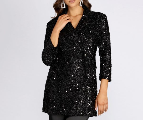 Off The Clock Sequin Blazer Dress - Image 3