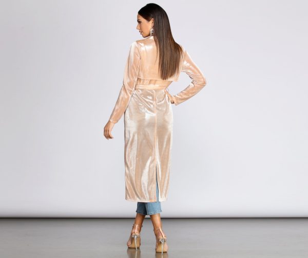 My Time To Shine Long Glitter Trench Coat - Image 2