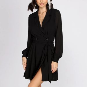 Striving For Success Blazer Chiffon Dress