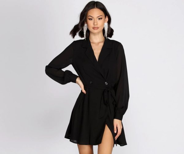 Striving For Success Blazer Chiffon Dress - Image 4