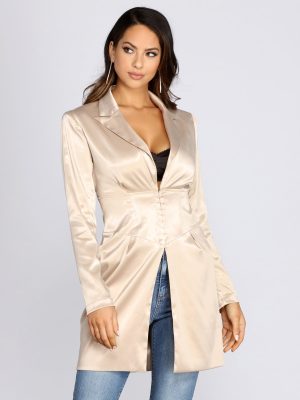 Ever So Chic Satin Trench