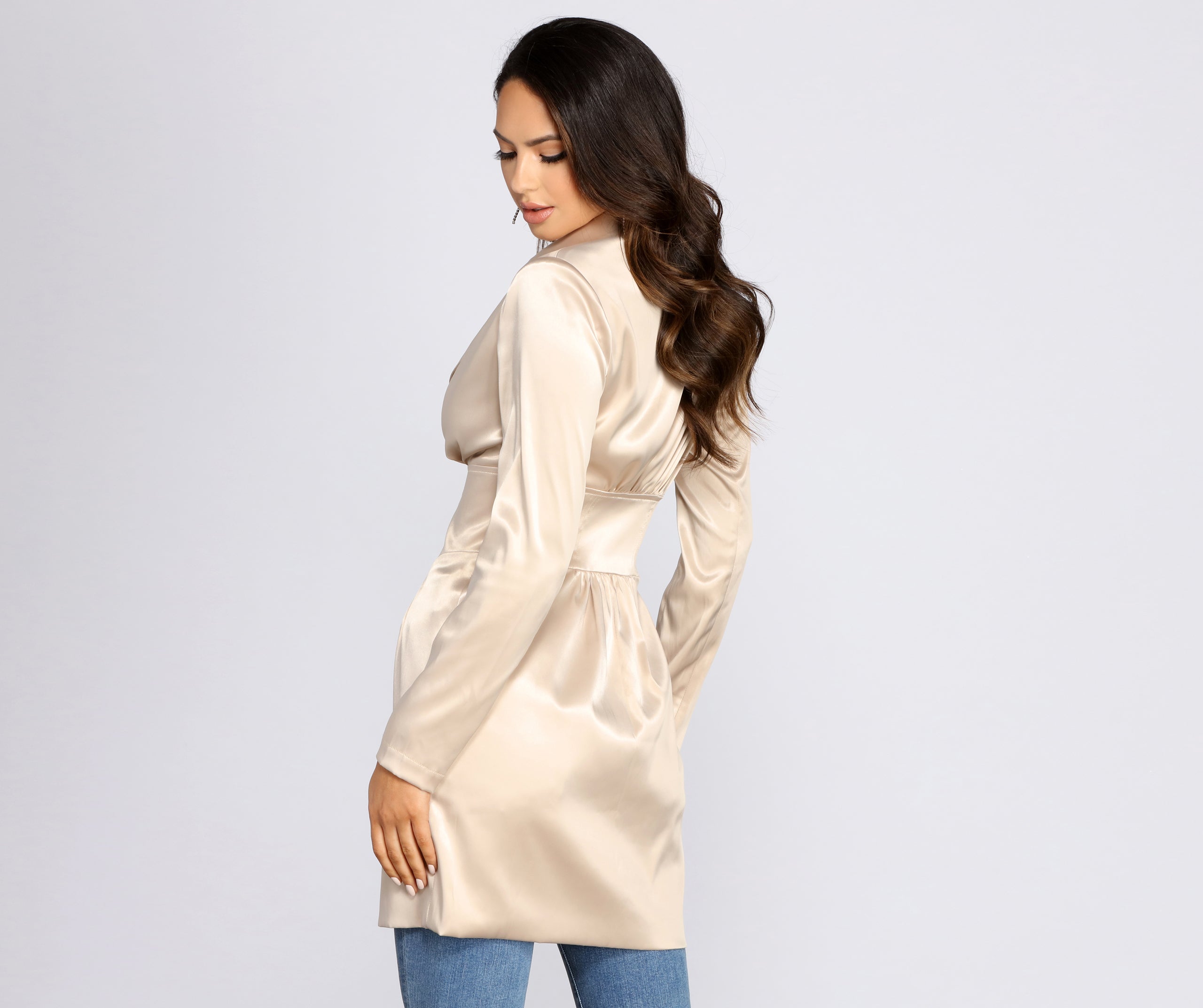 Ever So Chic Satin Trench - Image 2