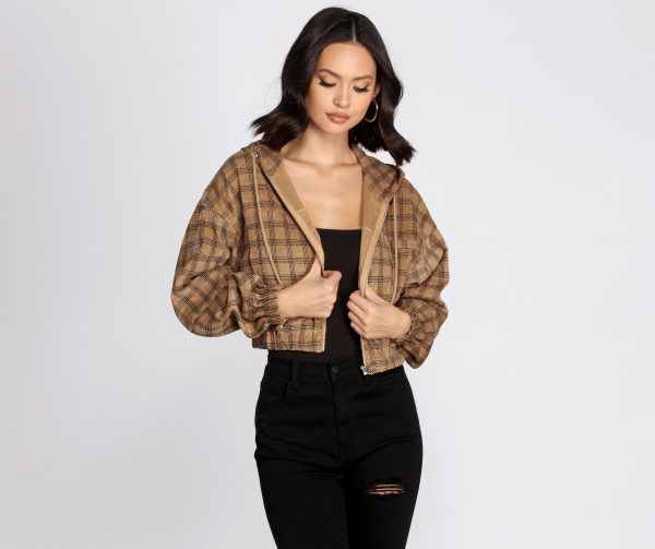 Plaid Corduroy Bomber Jacket - Image 4