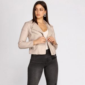 Asymmetric Zip Faux Leather Jacket