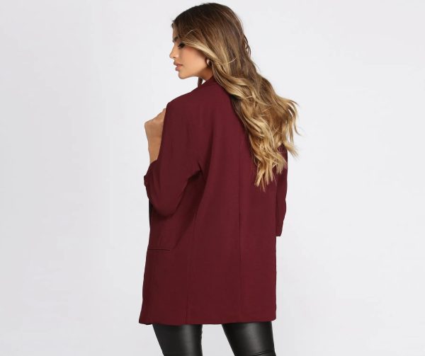 Over-Sized Woven Boyfriend Blazer - Image 6