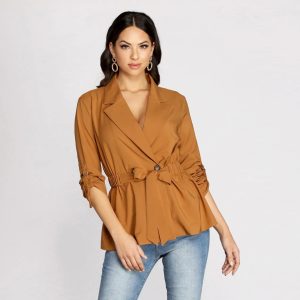 Movin' On Up Trench Blouse