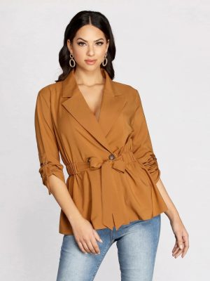 Movin' On Up Trench Blouse
