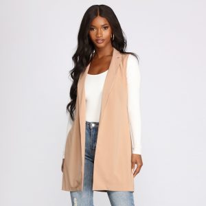 Belted and Poised Trench Vest