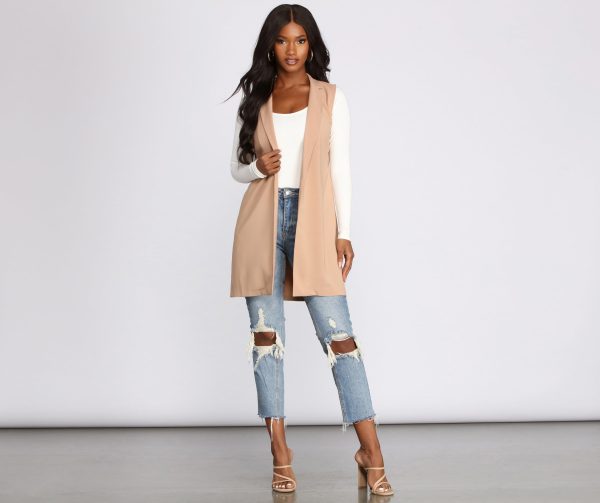 Belted and Poised Trench Vest - Image 3