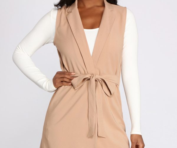 Belted and Poised Trench Vest - Image 4