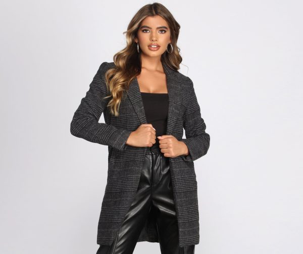 So Posh In Plaid Coat - Image 3