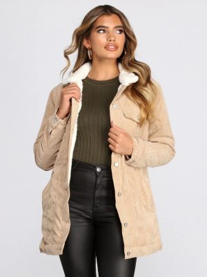 Corduroy And Sherpa Jacket