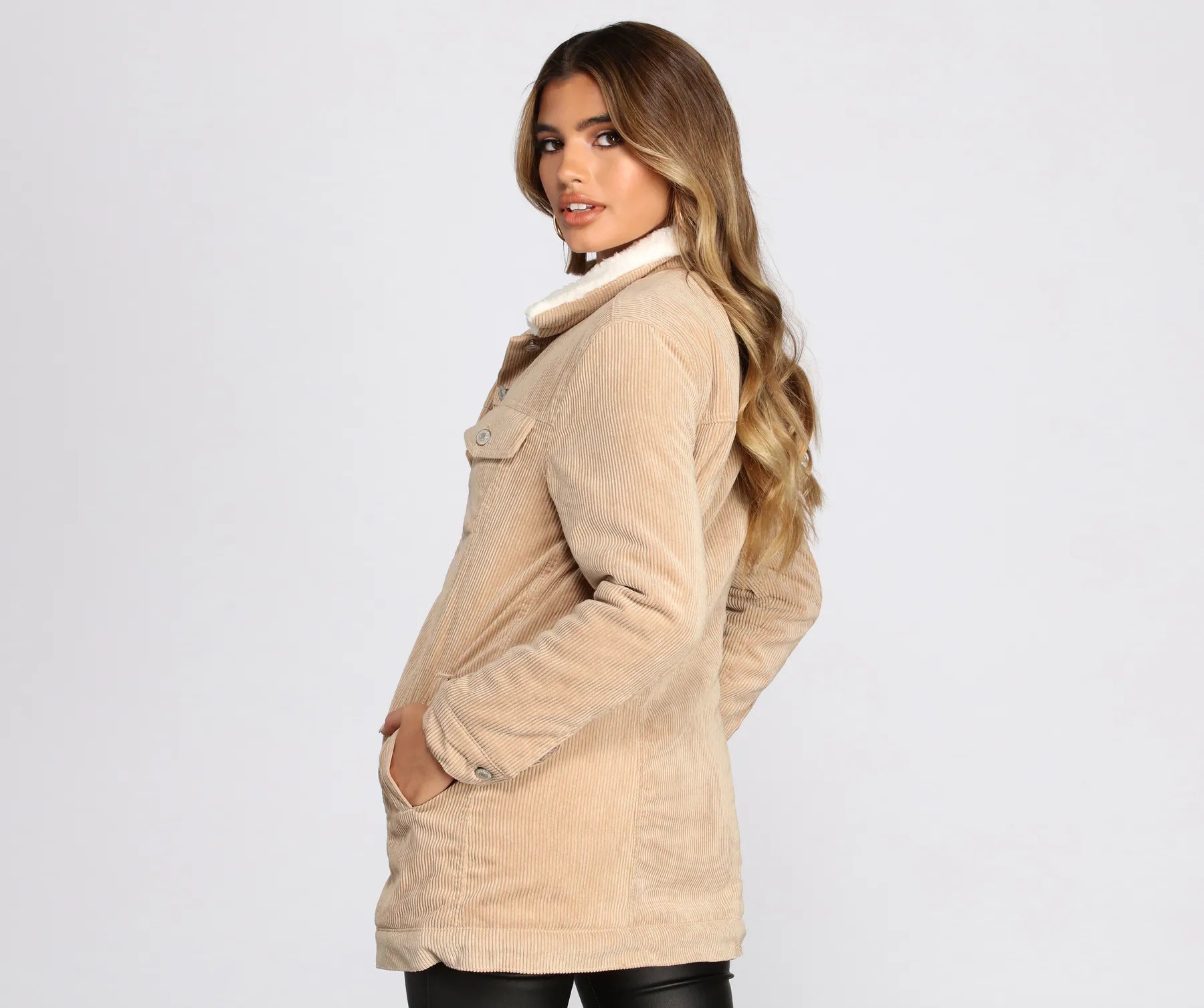 Corduroy And Sherpa Jacket - Image 2