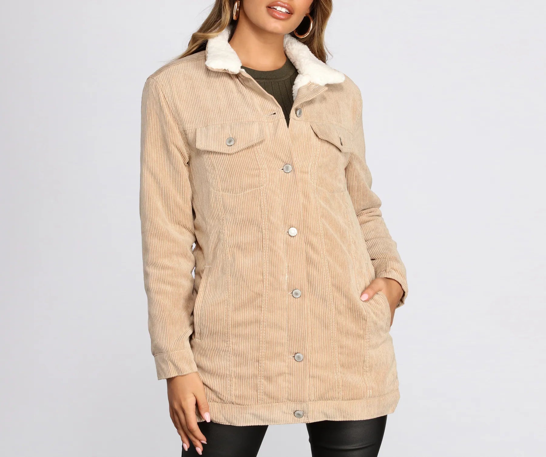 Corduroy And Sherpa Jacket - Image 4