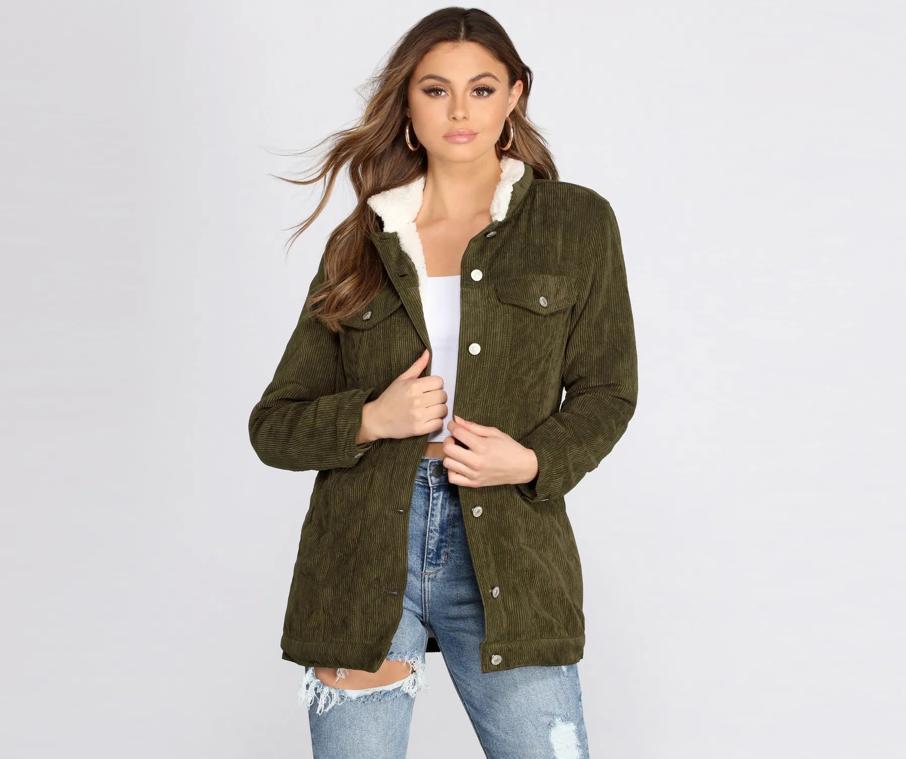 Corduroy And Sherpa Jacket - Image 5