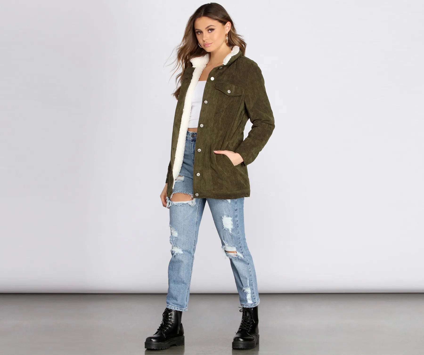 Corduroy And Sherpa Jacket - Image 7