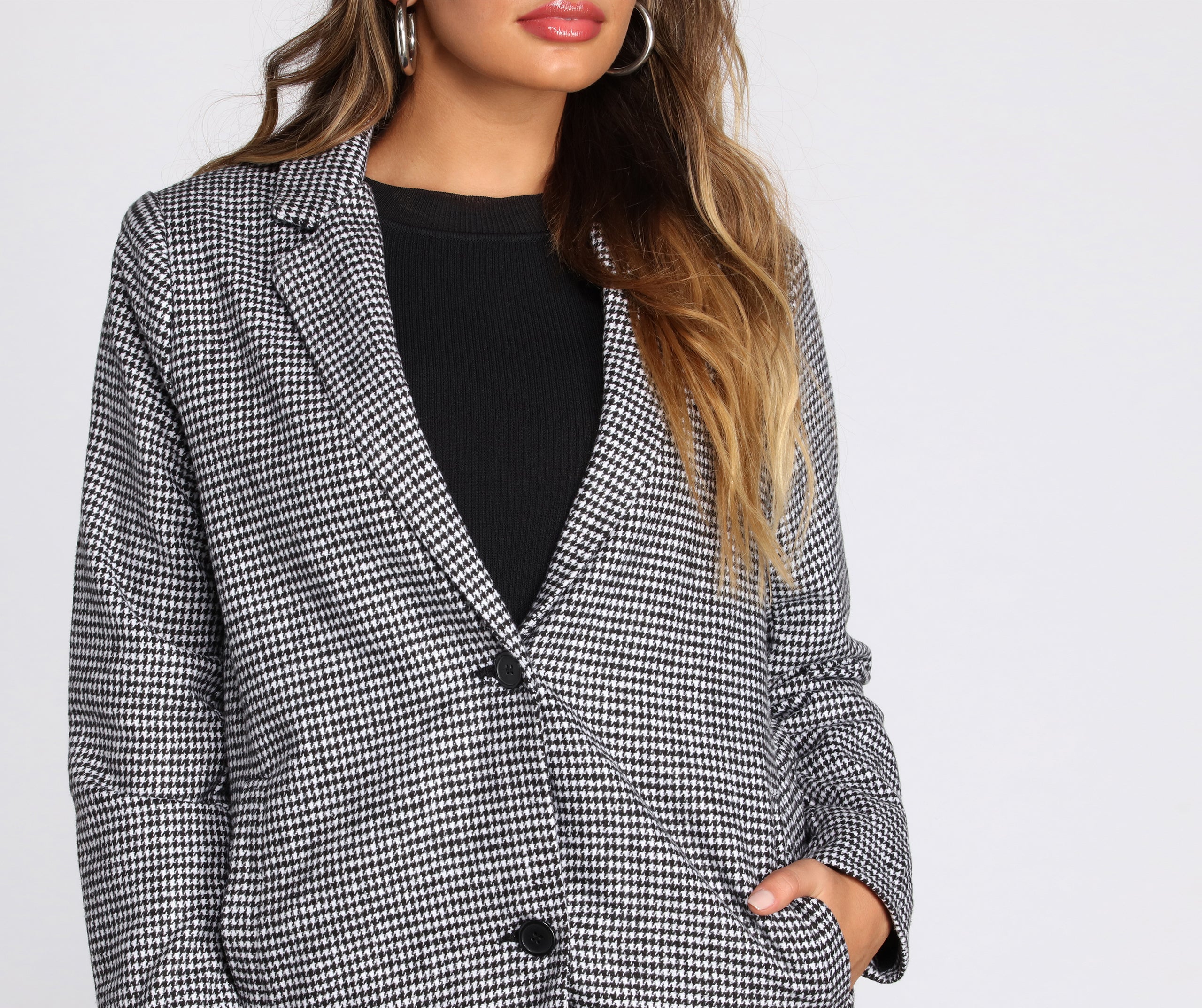 On My Street Style Glen Plaid Coat - Image 4