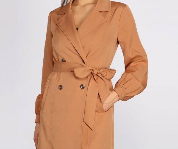 Classically Chic Belted Trench - Image 4