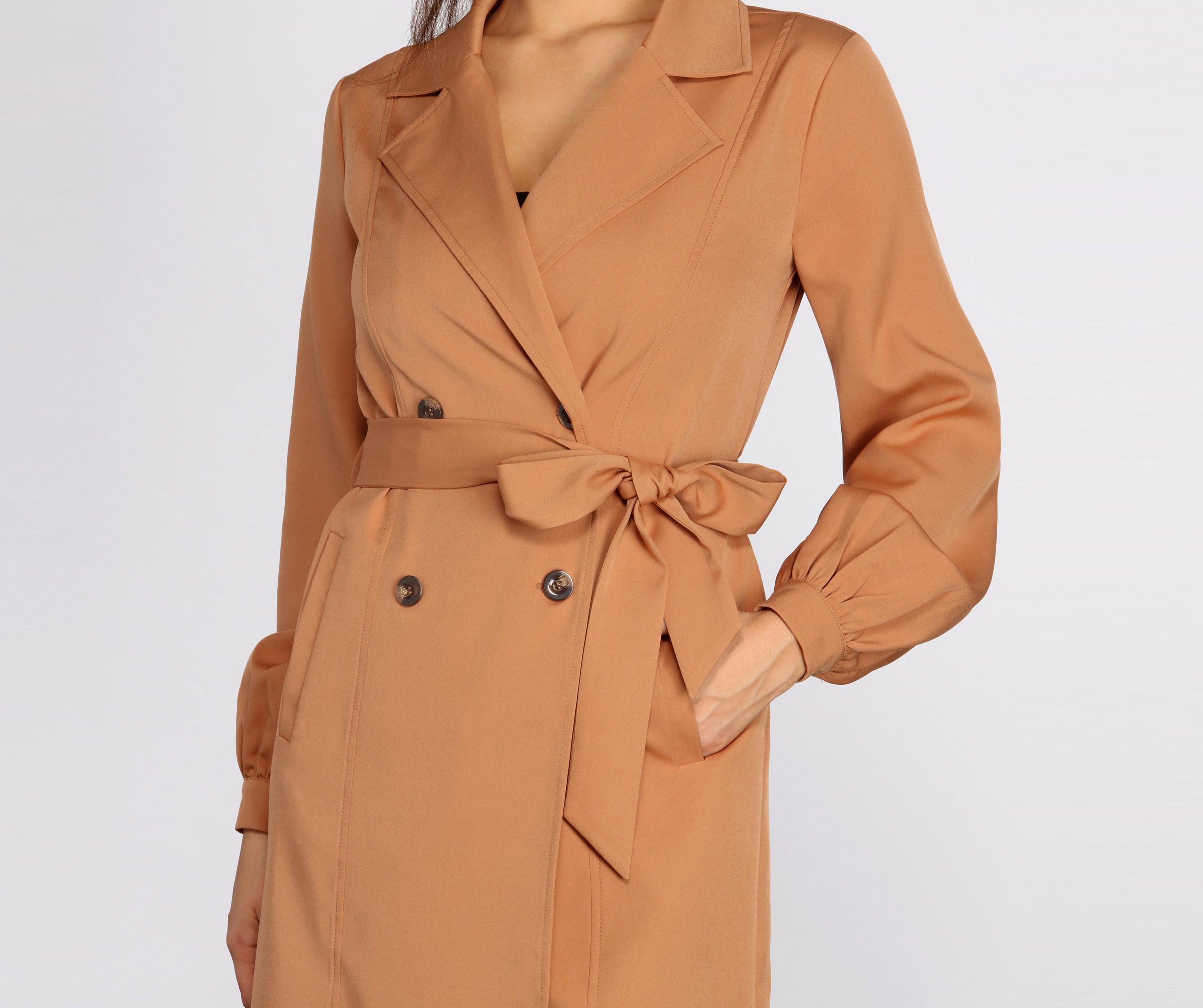 Classically Chic Belted Trench - Image 4