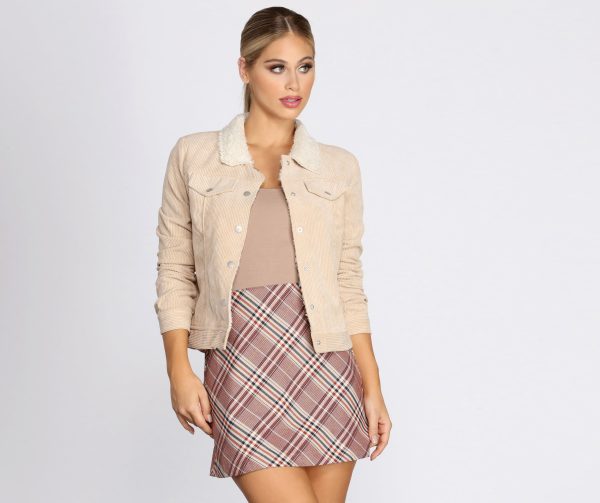 Corduroy Faux Fur Trucker Jacket - Image 5