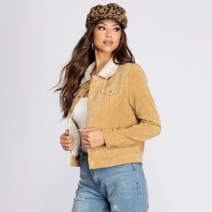 Corduroy Faux Fur Trucker Jacket