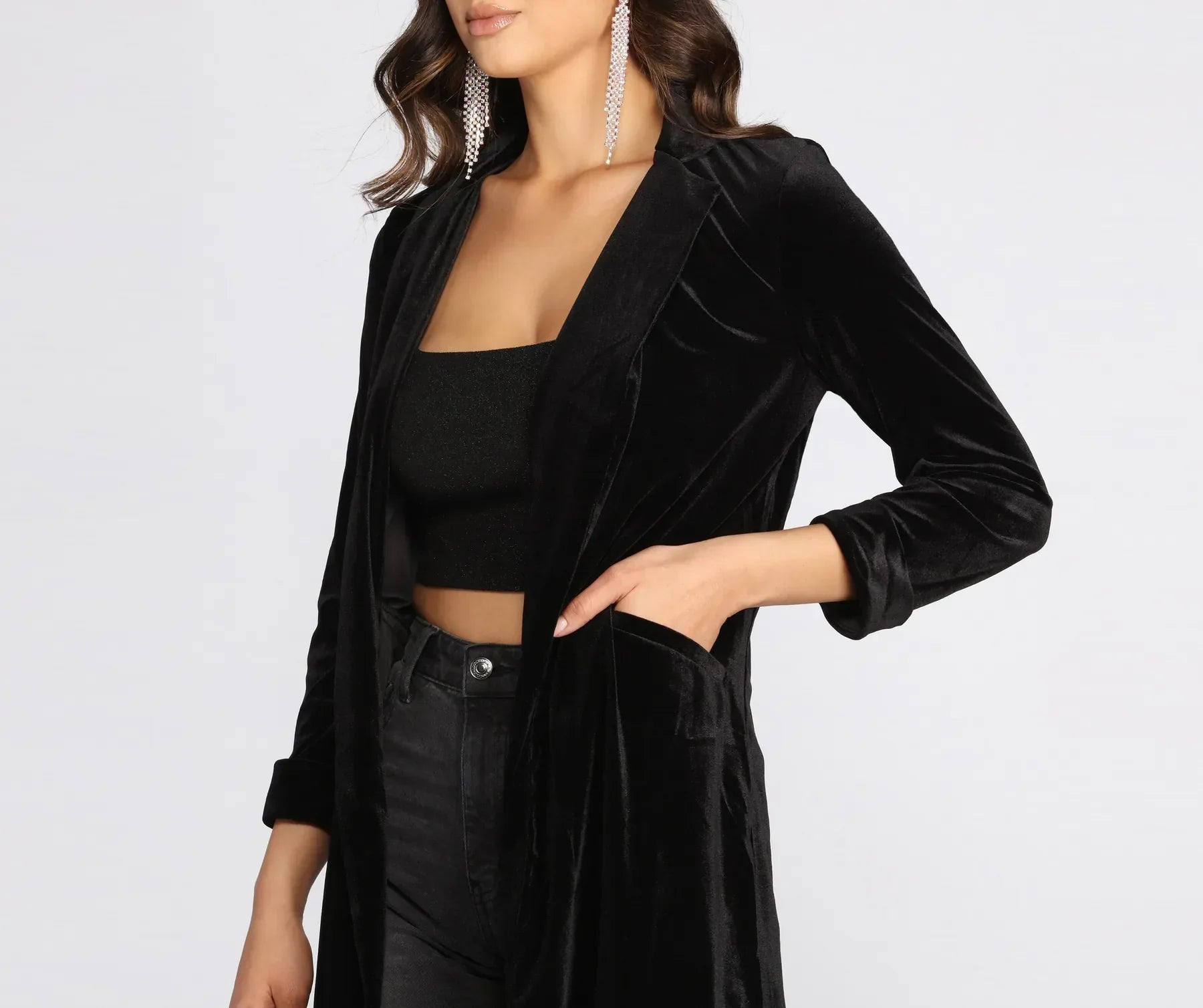 Oversized Luxe Velvet Blazer - Image 4