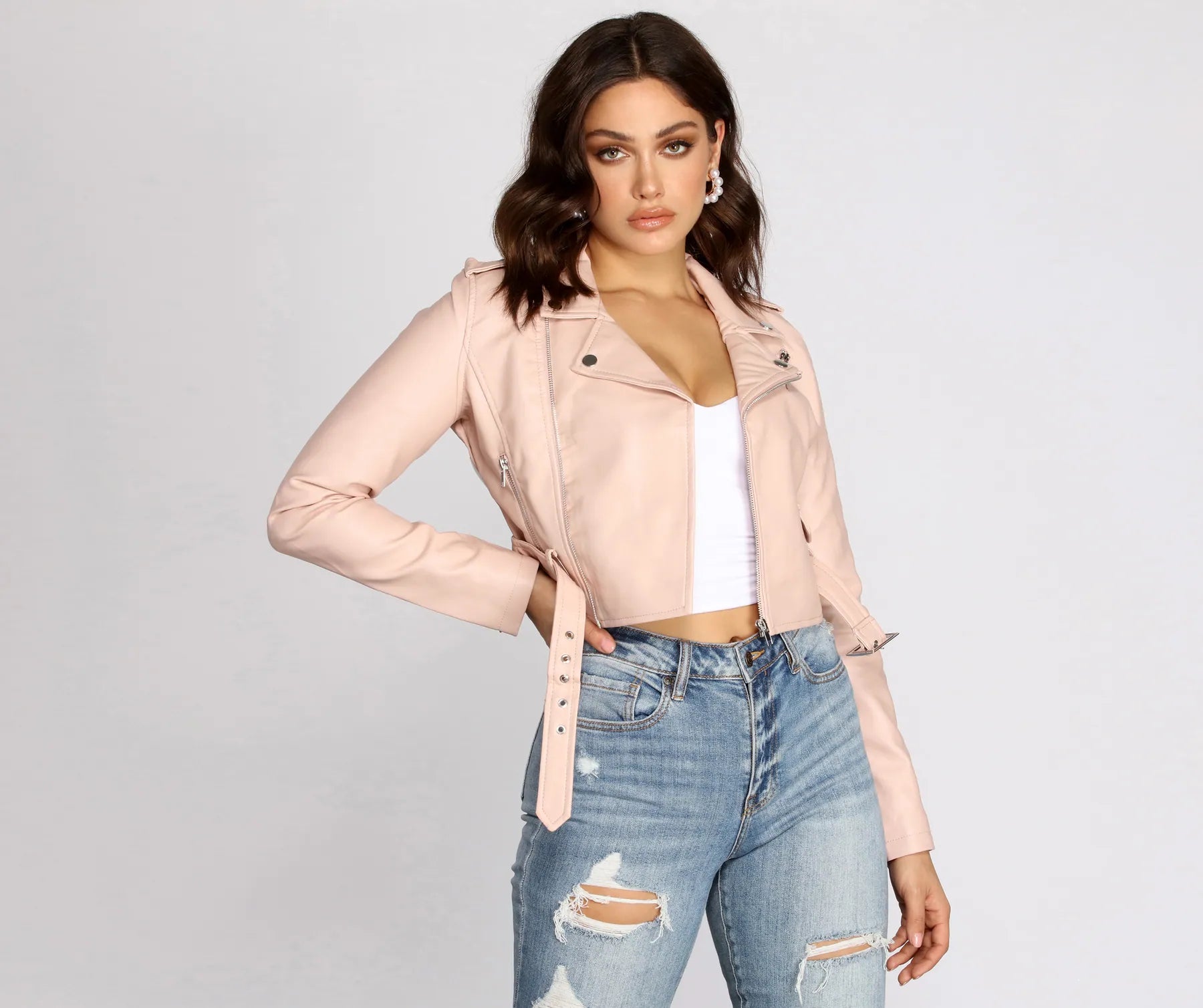 Biker Chic Crop Jacket - Image 8