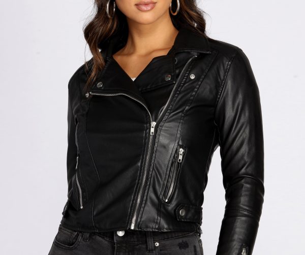 Kick It Up A Notch Faux Leather Moto Jacket - Image 7