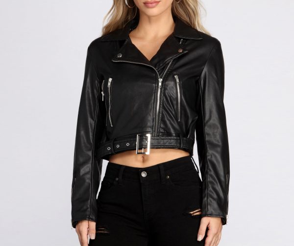 Living On The Edge Faux Leather Moto Jacket - Image 3
