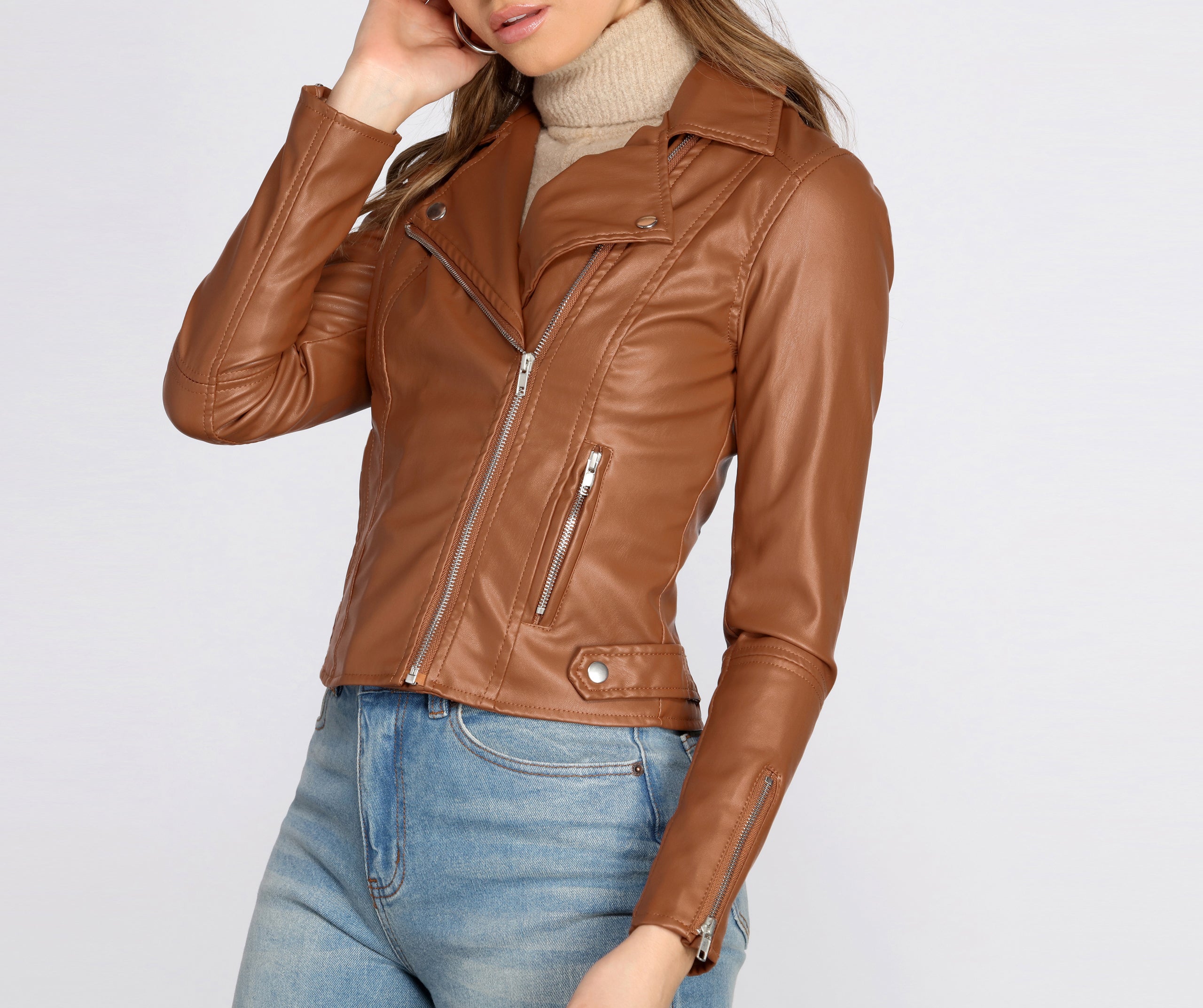 Kick It Up A Notch Faux Leather Moto Jacket - Image 2