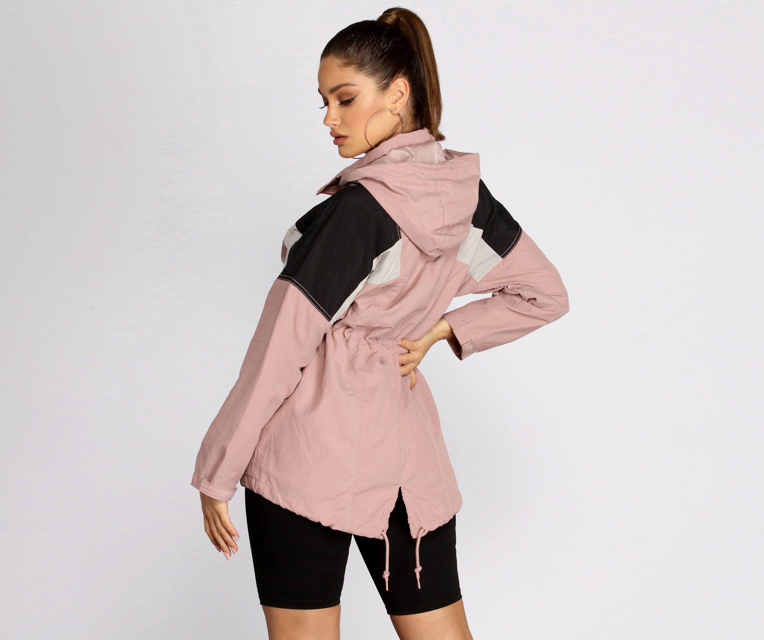 Rain Or Shine Nylon Color Block Anorak - Image 2