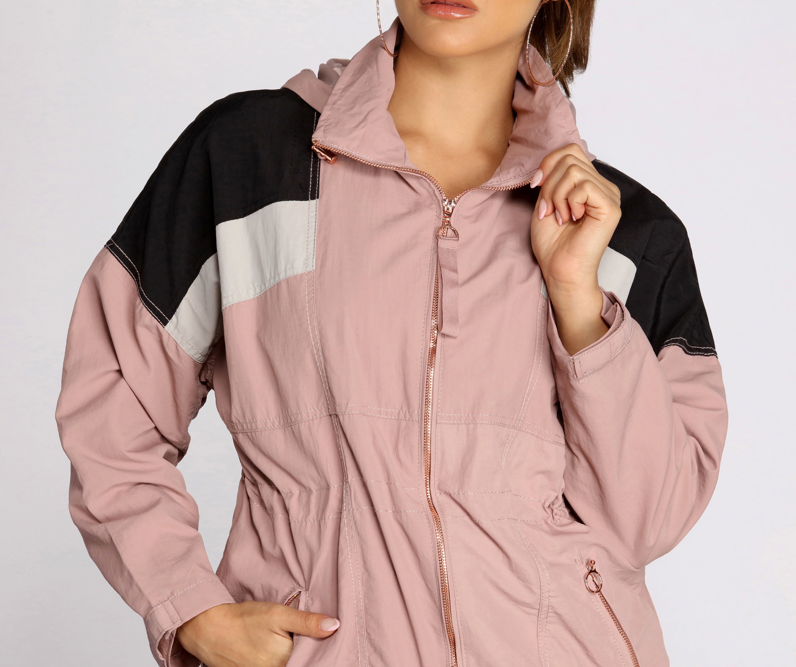 Rain Or Shine Nylon Color Block Anorak - Image 3