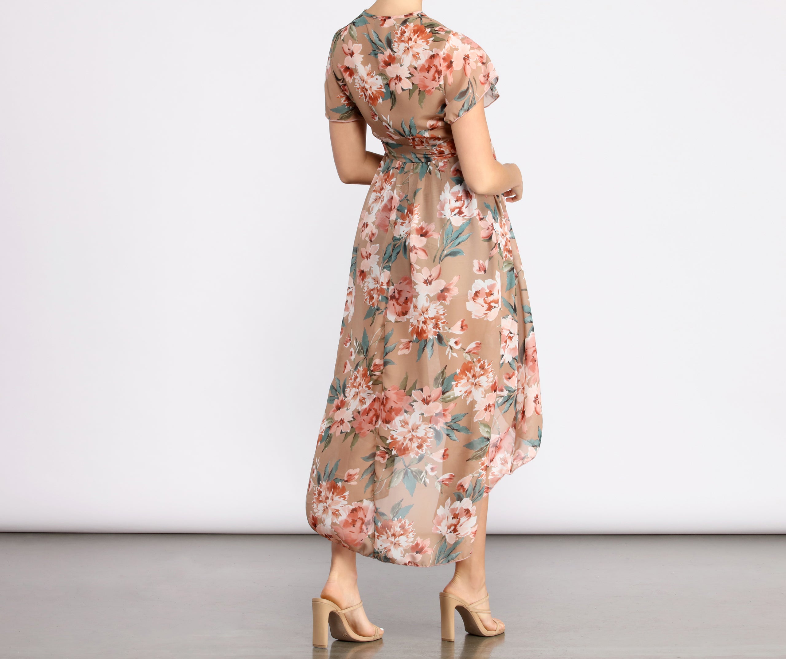 Dream State Chiffon Floral High Low Duster - Image 2