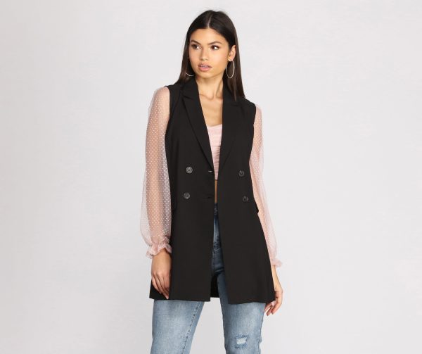 She's Busy Sleeveless Trench Vest - Image 2