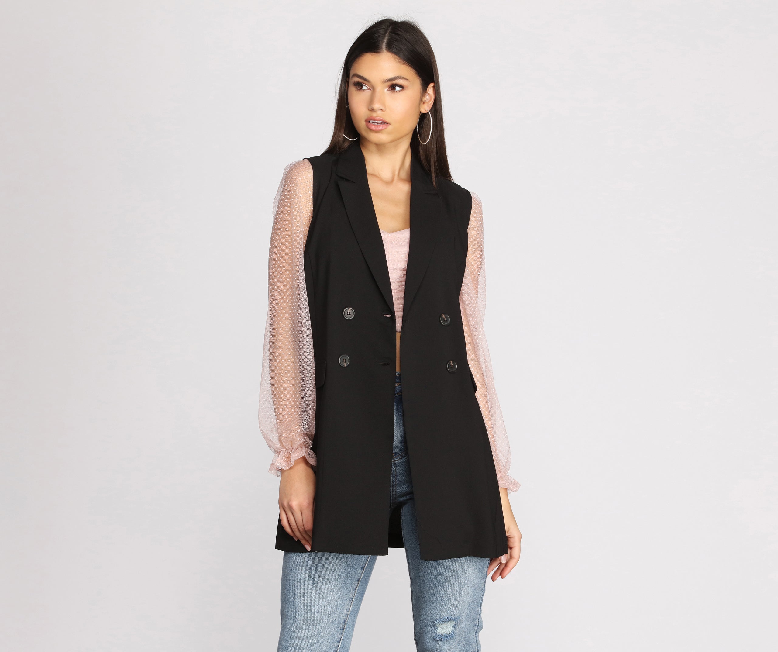 She's Busy Sleeveless Trench Vest - Image 2