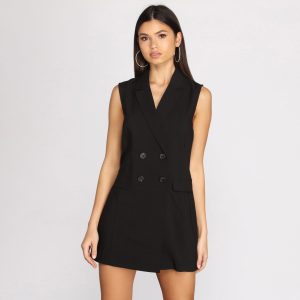 She's Busy Sleeveless Trench Vest
