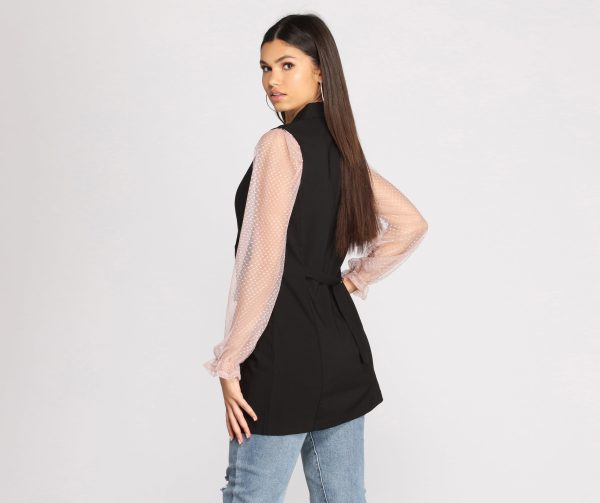 She's Busy Sleeveless Trench Vest - Image 3