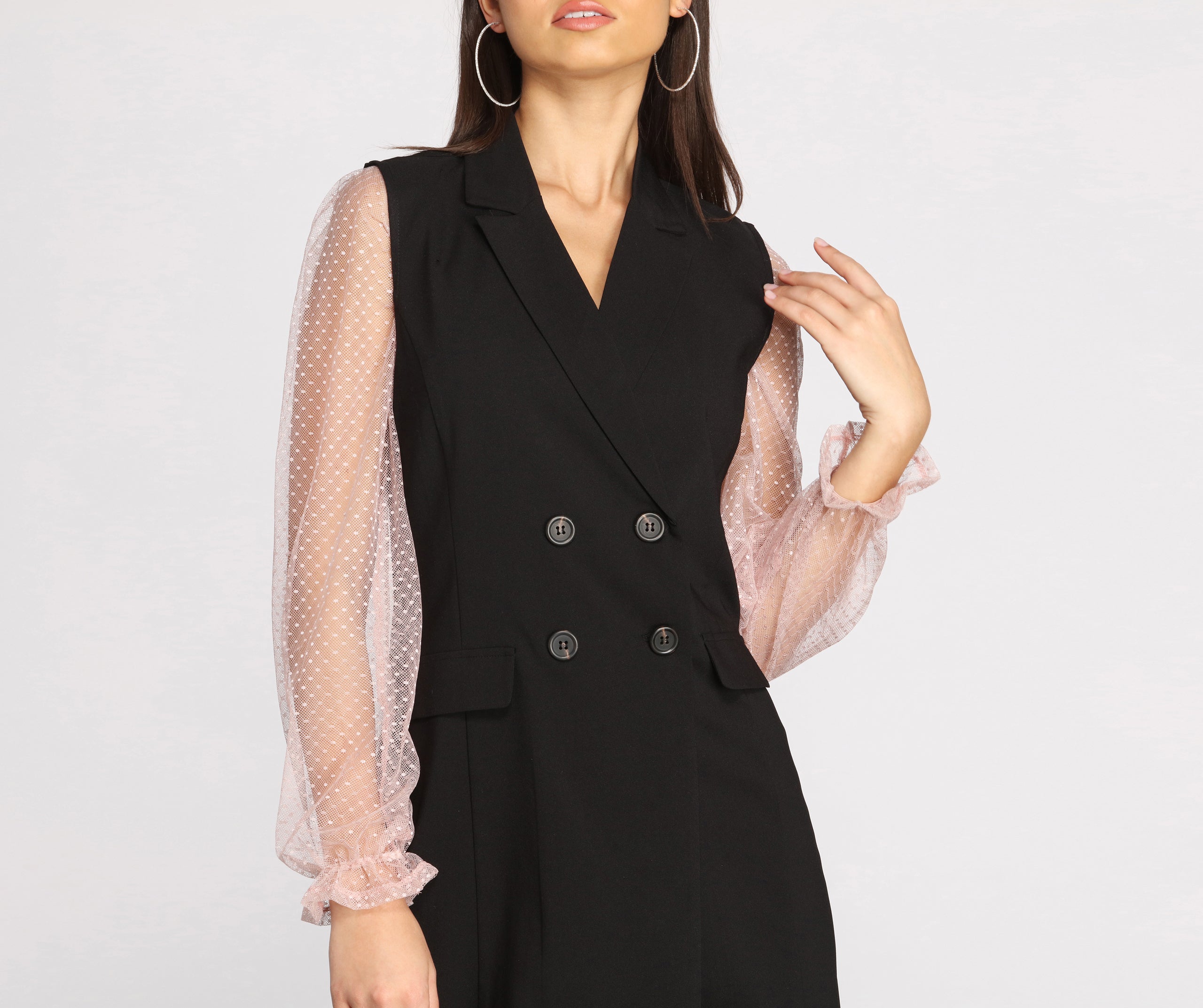 She's Busy Sleeveless Trench Vest - Image 4