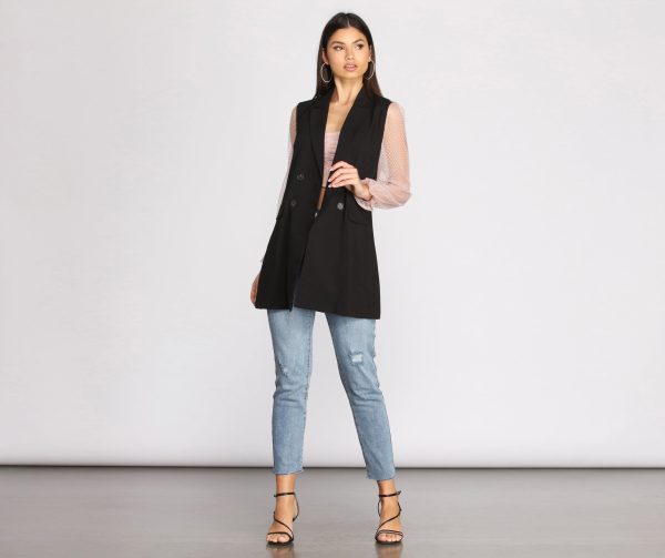 She's Busy Sleeveless Trench Vest - Image 5