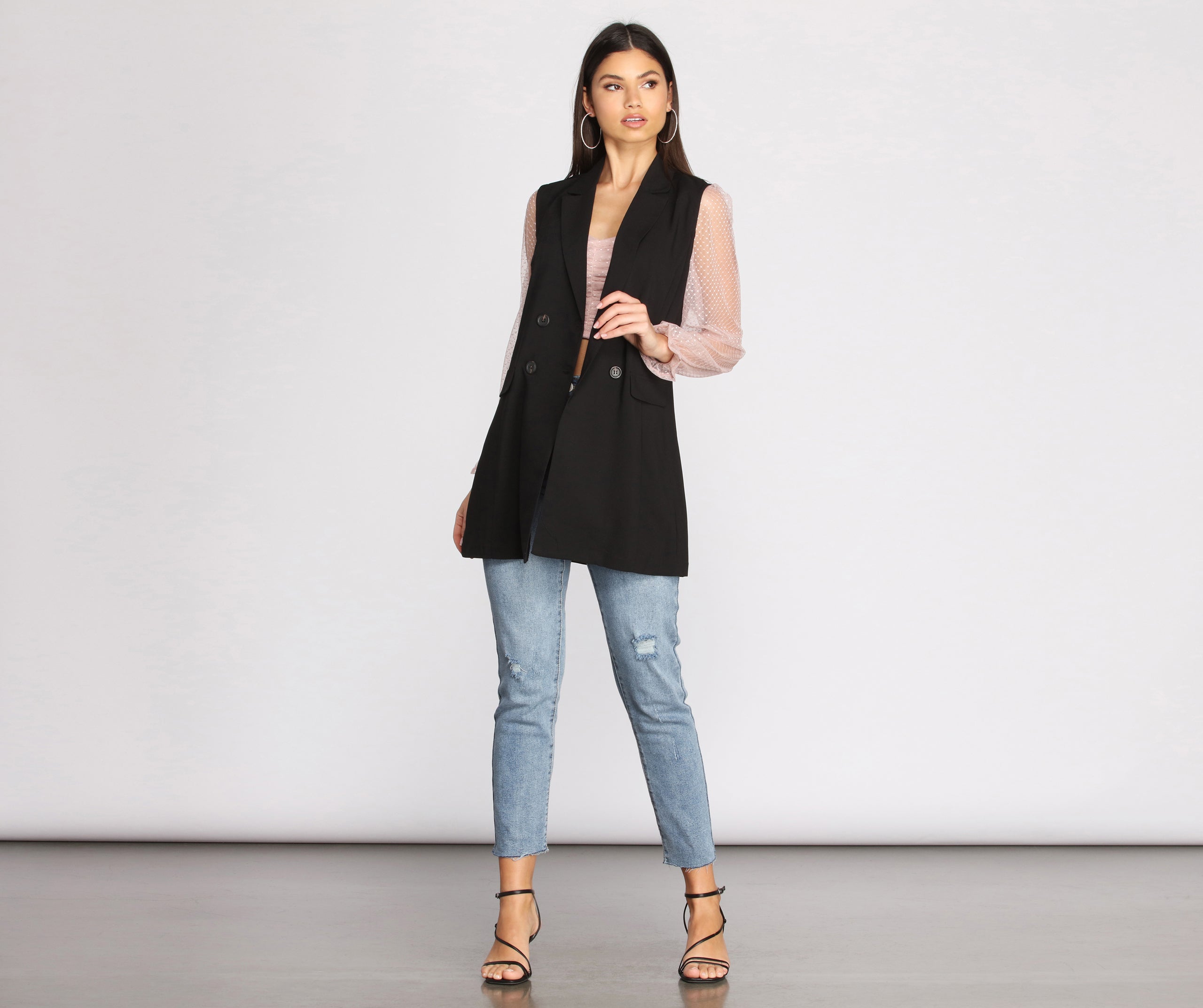 She's Busy Sleeveless Trench Vest - Image 5