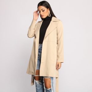 A Chic Moment Tie Front Trench Coat